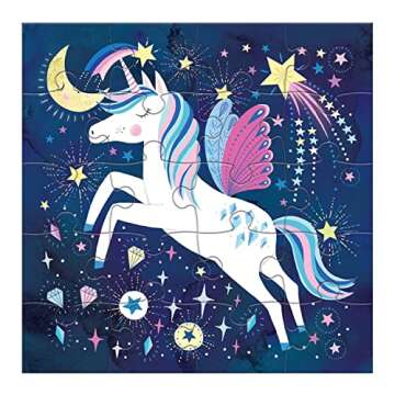Mudpuppy Magical Unicorn Tri Fold Puzzle for Kids