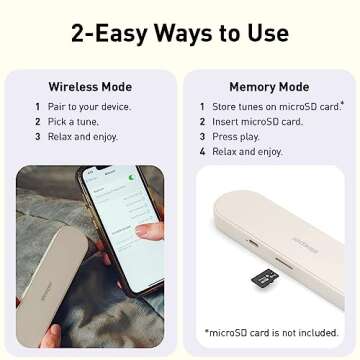 Sleeper Speaker Bone Conduction Pillow Speaker/Sleep bar : Place The Under Pillow and Play Sound via Wireless Mode or Storage Mode