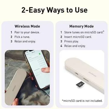 Sleeper Speaker Bone Conduction Pillow Speaker/Sleep bar : Place The Under Pillow and Play Sound via Wireless Mode or Storage Mode