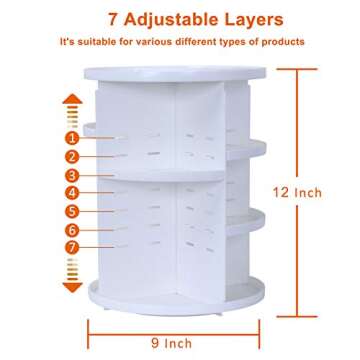PDTXCLS 360 Rotating Makeup Organizer - Adjustable Storage