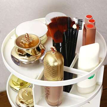 PDTXCLS 360 Rotating Makeup Organizer - Adjustable Storage