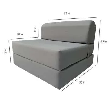 D&D Gray Sleeper Chair - Versatile Folding Bed Solution