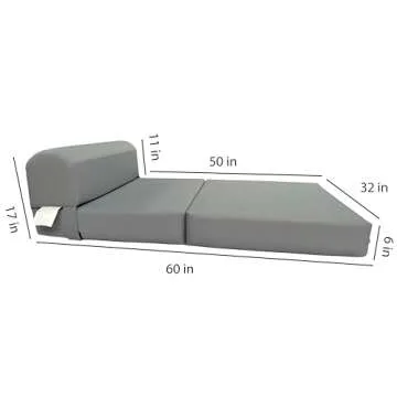 D&D Gray Sleeper Chair - Versatile Folding Bed Solution