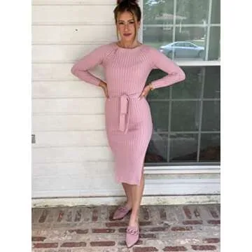 Stylish PRETTYGARDEN Ribbed Knit Midi Dress for Women