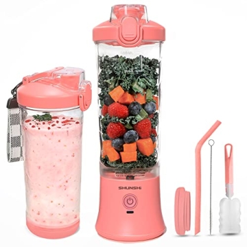 Portable Blender 20 Oz: Personal Blender for Smoothies and Shakes, Travel-Friendly and Lightweight