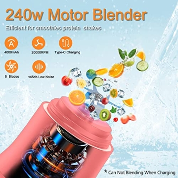 Portable Blender 20 Oz for Smoothies and Shakes