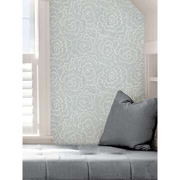 NuWallpaper NUS4048 Saraya Peel & Stick Wallpaper, Blue