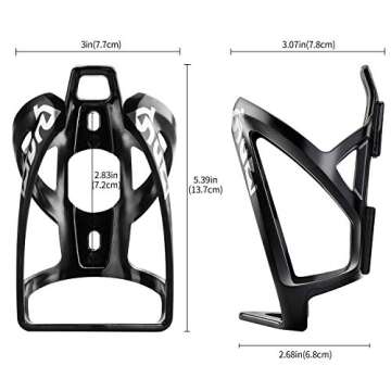 Suruid Bike Water Bottle Cage - Ultra-Lightweight Cup Holder for Cyclists in Black