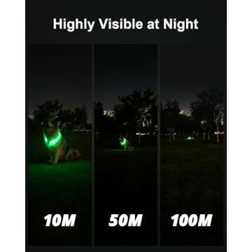 Joytale Light Up Dog Collar, Rainproof LED Dog Collar Rechargeable, 9 Flashing Modes, Glow Collars f...