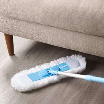 E-Cloth Flexi-Edge Floor & Wall Duster, Reusable Dusting Mop for Floor Cleaning, Floor Cleaner Ideal for Harword, Tile, Laminate and Other Hard Surfaces, 100 Wash Guarantee, 1 Pack