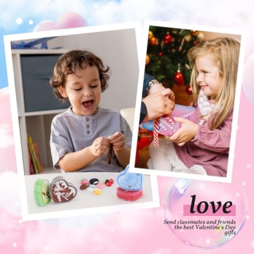 24 Pack Valentines Day Slime Hearts for Kids