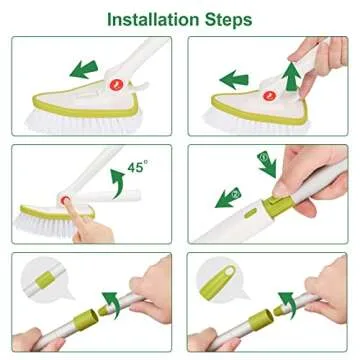 KYEHG Extendable Tub and Tile Scrubber with 48'' Long Extendable Handle and 2 Tile Scrubber Brush Sponge, Shower Scrubber for Cleaning Bathtub, Glass, Bathroom, Wall, Bathtub Floor (Detachable).