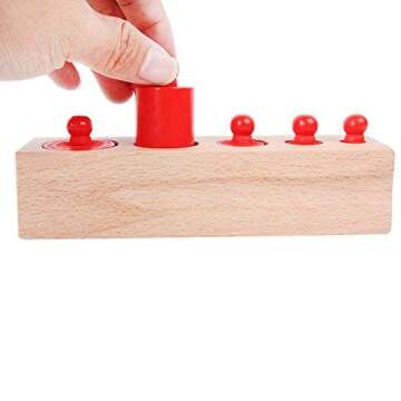 DANNI Montessori Kid Matching Toys Colorful Socket Cylinder Set Beech Wood Multicolor Blocks Early Educational Math Teaching Toys