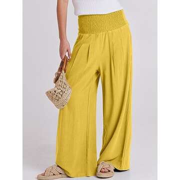 ANRABESS Women Linen Palazzo Pants Summer Boho Wide Leg High Waist Casual Lounge Pant 2025 Beach Tra...