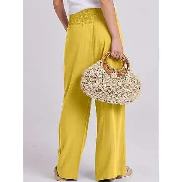 Stylish ANRABESS Women Linen Palazzo Pants for Summer