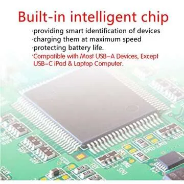 COSOOS Fastest Charging Station with QC 3.0, 63 W 6-Port USB Charging Station for Multiple Devices with 6 Mixed Short Cable & iWatch Stand, Multi Charger Station for Cell Phone, Tablet