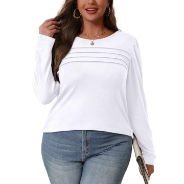 OFEEFAN Women's Dressy Long Sleeve White Blouses