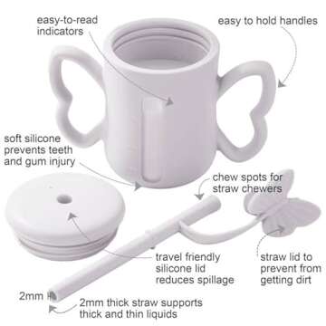 Dommy Butterfly Silicone Open Cup/Sippy Cup/Straw Cup with Lid, Baby Feeding Essential for Early Liq...