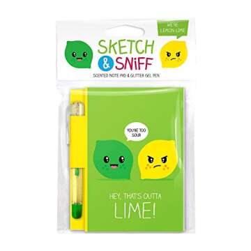 Scentco Sketch & Sniff Note Pads (4.53 x 3.54, 4-Pack) (Cookie, Donut, Cherry, Lime)