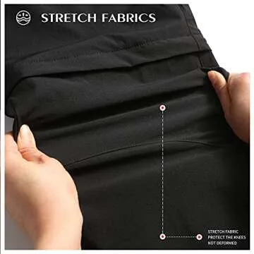 CAMOFOXIN Men's Hiking Pants Outdoor Convertible Quick Dry Fishing Pants & Shorts (Black, 38W X 32L)