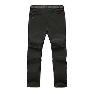CAMOFOXIN Men's Hiking Pants Outdoor Convertible Quick Dry Fishing Pants & Shorts (Black, 38W X 32L)