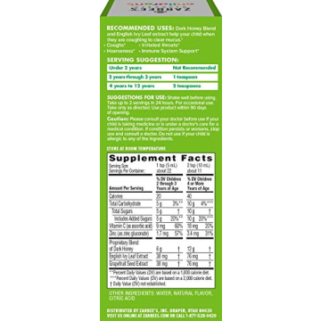 Zarbee's 4oz Children's Cough Syrup + Mucus Natural Relief