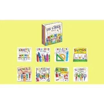 On Strike Box Set, Books 1-8: Pencils on Strike, Swings on Strike, Chairs on Strike, Glues On Strike, Crayons on Strike, Scissors on Strike, Erasers on Strike, Rulers on Strike