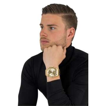 Invicta Men's Pro Diver Quartz Watch with Gold Tone Stainless Steel Band, Gold (Model: 0074)