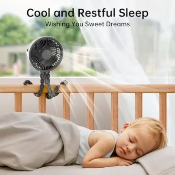 GUSGU Portable Stroller Fan with Rechargeable Battery