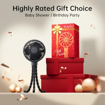 GUSGU Portable Stroller Fan with Rechargeable Battery