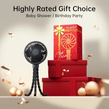 GUSGU Portable Stroller Fan with Rechargeable Battery