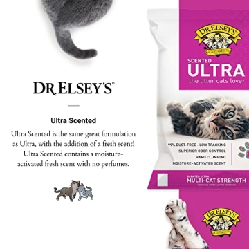 Dr. Elsey's Cat Litter - Moisture Activated Ultra Scented Cat Litter - Low Dust Superior Odor Control Cat Litter - Hard Clumping Clay Multi Cat Litter (For All Age Cats - 40lb/18.14 Kg)