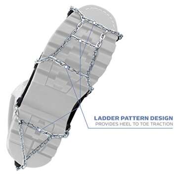 Yaktrax Traction Chains for Walking on Ice and Snow (1 Pair), Large , Black