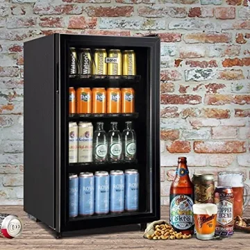 Cooler for 125 Cans LED Mini Fridge for Home or Bar