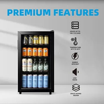 Cooler for 125 Cans LED Mini Fridge for Home or Bar