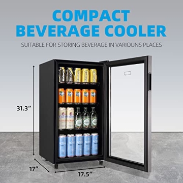 Cooler for 125 Cans LED Mini Fridge for Home or Bar