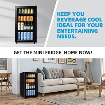 Cooler for 125 Cans LED Mini Fridge for Home or Bar