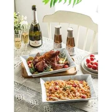 YHOSSEUN Large Tiered Tray Stand, 3 Tier Serving Tray Porcelain Baking Set with Serving Stand 3 Tier Buffet Server for Fruit, Dessert, Food Display Stand for Party, Thanksgiving