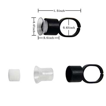 KingWei 50pcs Microblading Pigment Glue Rings with Sponge Ink Cups