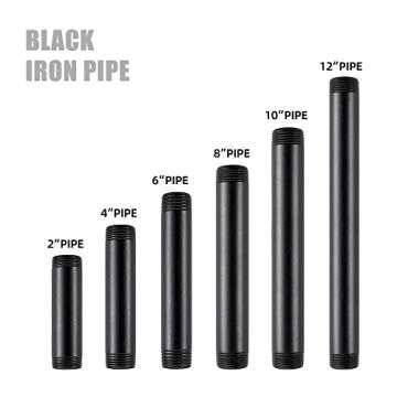 10 PACK Rustic Black Pipe Nipple for DIY Home Decor