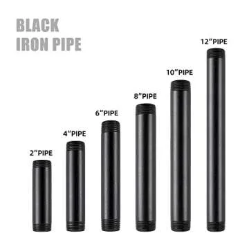 10 PACK Rustic Black Pipe Nipple for DIY Home Decor