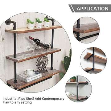 10 PACK Rustic Black Pipe Nipple for DIY Home Decor