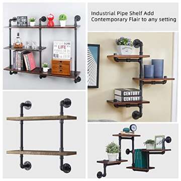 10 PACK Rustic Black Pipe Nipple for DIY Home Decor