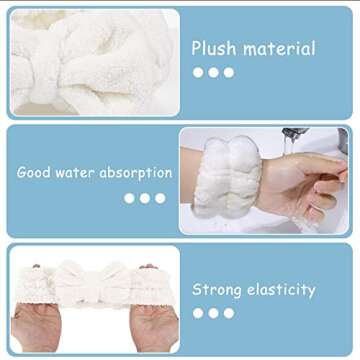 BESARME 3 Pieces Soft Headband Set for Skincare & Makeup