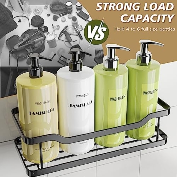 OMAIRA Shower Caddy - Matte Black Shower Organizer 2-Pack