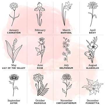 Custom Leather Jewelry Box w/Name & Birth Flower Month - Birthday Gifts for Women, Personalized Jewe...