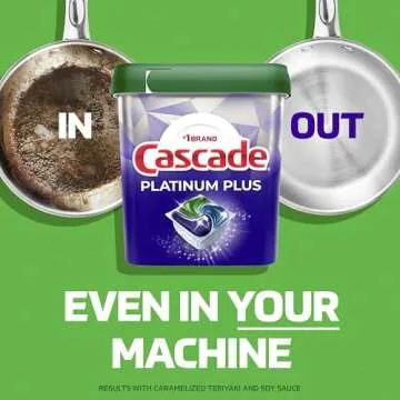 Cascade Platinum Plus Dishwasher Pods, Dish Detergent ActionPacs, Cleaning Supplies, Lemon, 52 Count