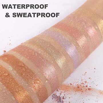 sunny light Face Highlighter Makeup Palette, Body Shimmer Glitter Highlighters Natural Nude Shiny Contour Concealer Palette Waterproof Long Lasting Brilliant Lighten Skin Color Illuminator (8 color)