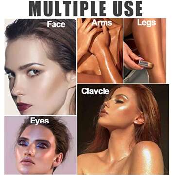 sunny light Face Highlighter Makeup Palette, Body Shimmer Glitter Highlighters Natural Nude Shiny Contour Concealer Palette Waterproof Long Lasting Brilliant Lighten Skin Color Illuminator (8 color)