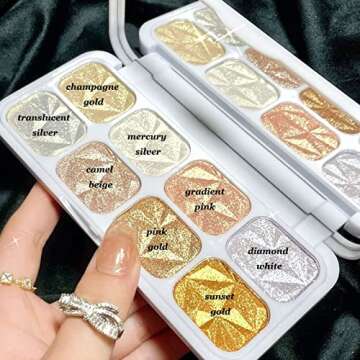 sunny light Face Highlighter Makeup Palette, Body Shimmer Glitter Highlighters Natural Nude Shiny Contour Concealer Palette Waterproof Long Lasting Brilliant Lighten Skin Color Illuminator (8 color)